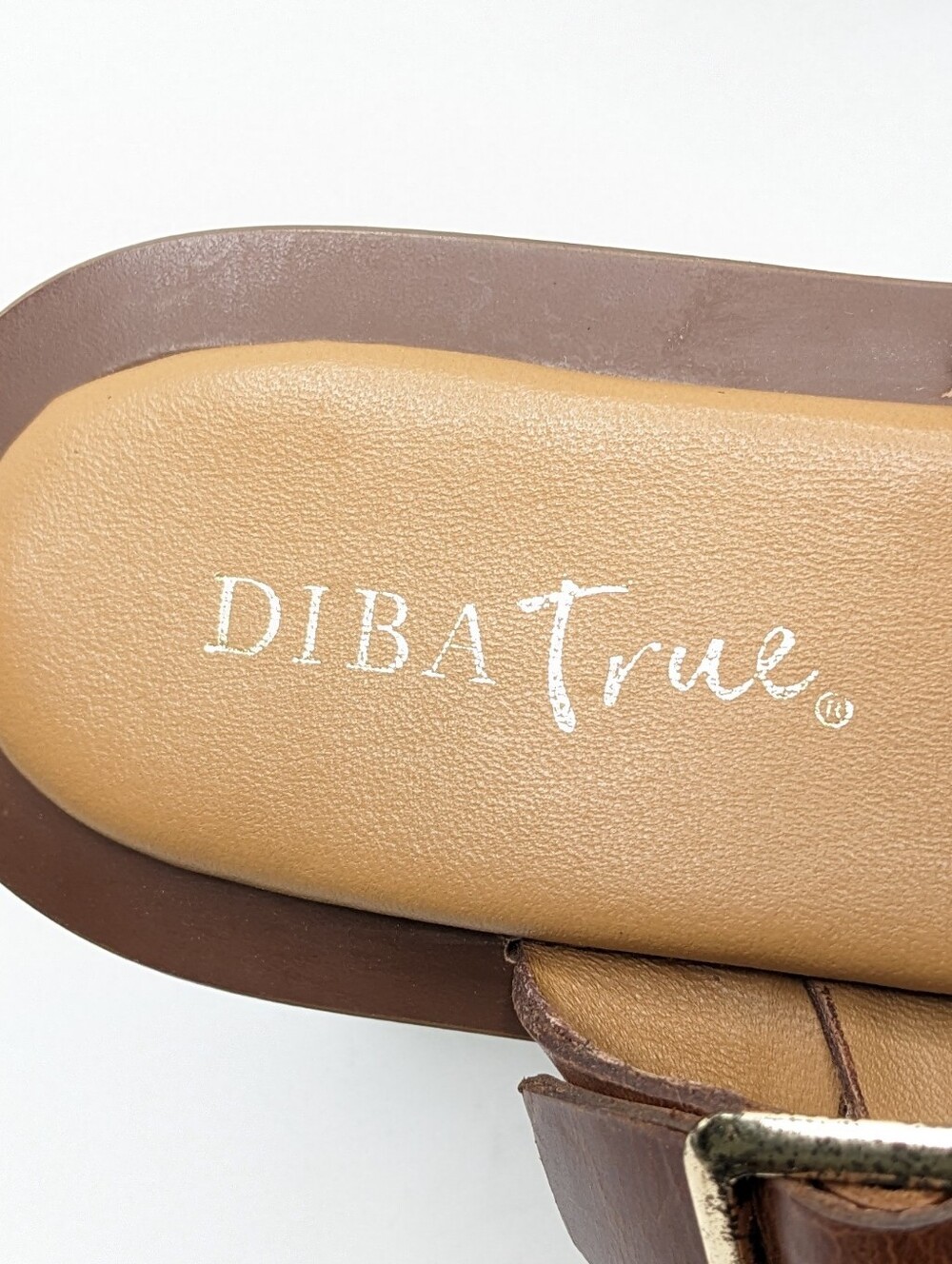 Diba True Cite See Strappy Flat Sandals Brown Leather Women's 10 - Picture 4 of 7